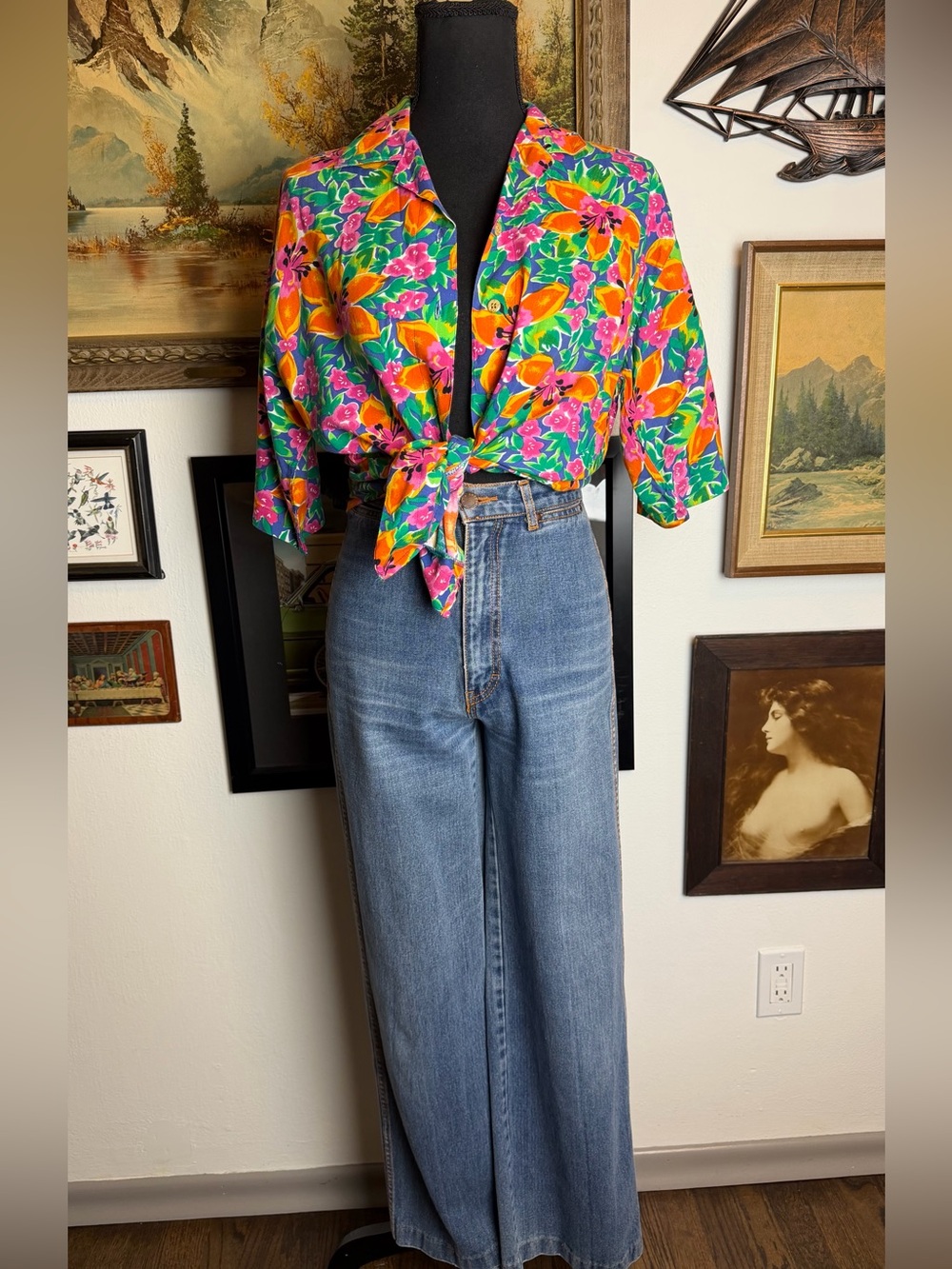 Vintage 80s-90s WOOLRICH Floral Blouse Women's - Picture 3 of 10